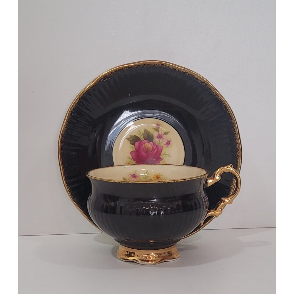 Elizabethan Vintage Rare TeaCup and Saucer Hand Decorated Fine Bone China 1875